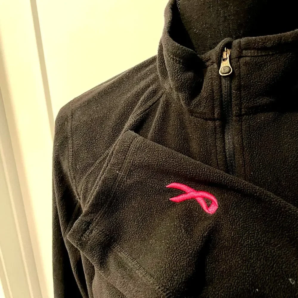 The North Face women's black quarter zip fleece Medium Polartec pullover pink